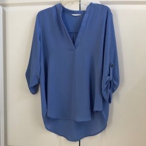 Flowy sunflower blue top